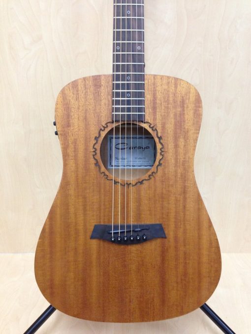 Caraya safair 34-40 EQ All-Mahogany Parlor Acoustic Guitar w/EQ + Gig Bag  + Strings