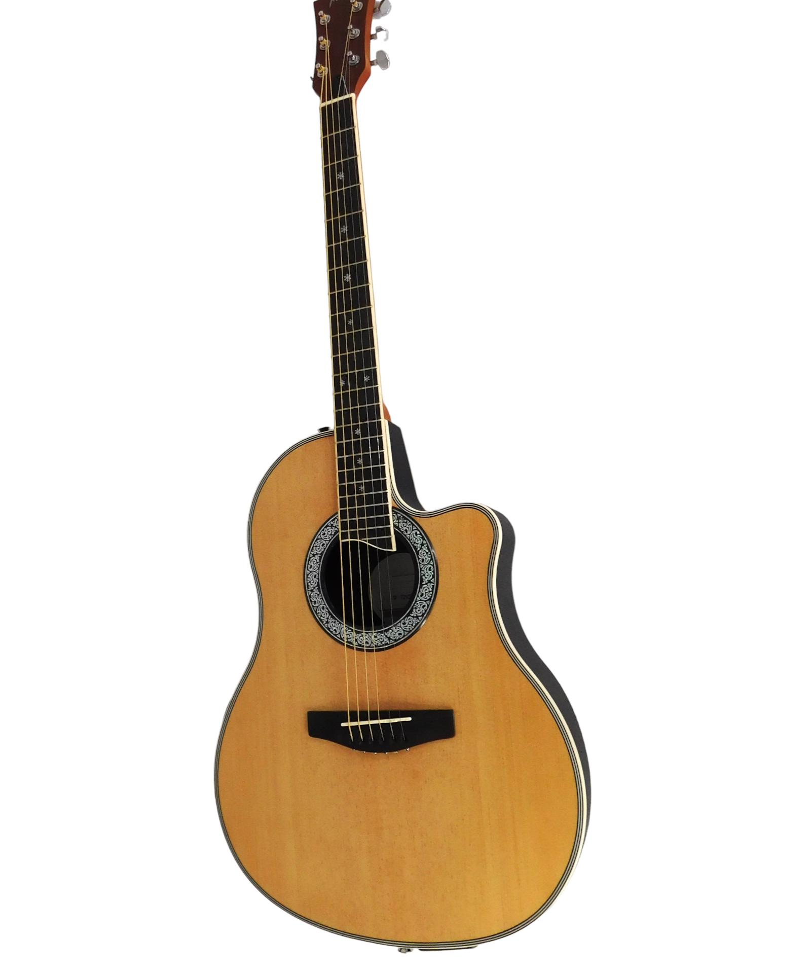 Caraya SP-721CEQ Natural Spruce Top Round-Back Guitar with EQ +
