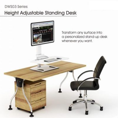 Sit and Stand workstation with Single Display Mount holder  DWS03-T01WH