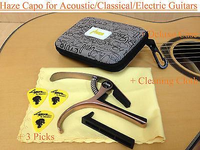 Donner Guitar Capo for Electric and Acoustic Guitar DC-2, Ukulele Capo  Black with 4 Picks