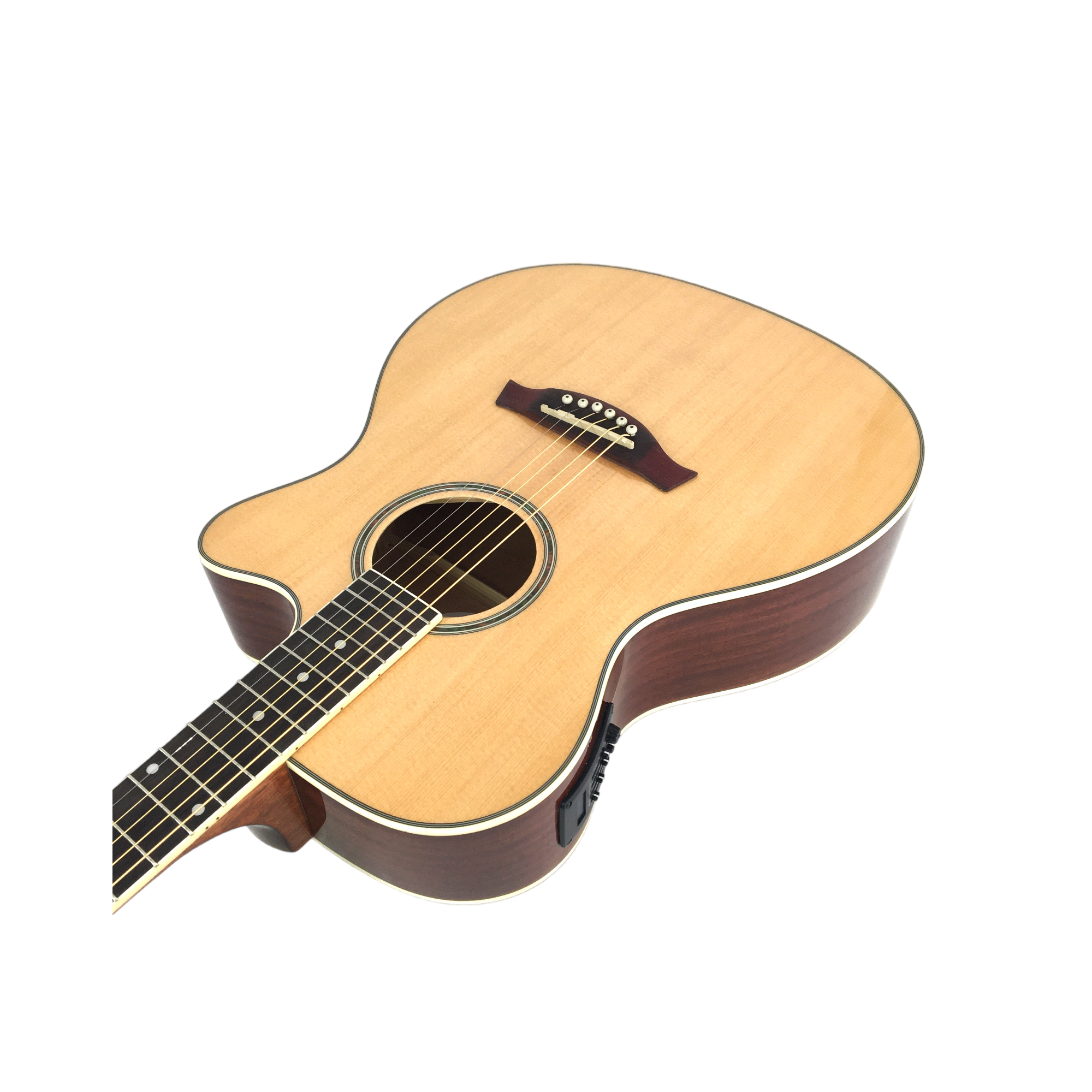 Enhanced Acoustic Experience: 40 Hs-gypsy-ceq/gc OM Type Guitar With  Built-in EQ, Cutaway Design, Includes Free Bag and More 