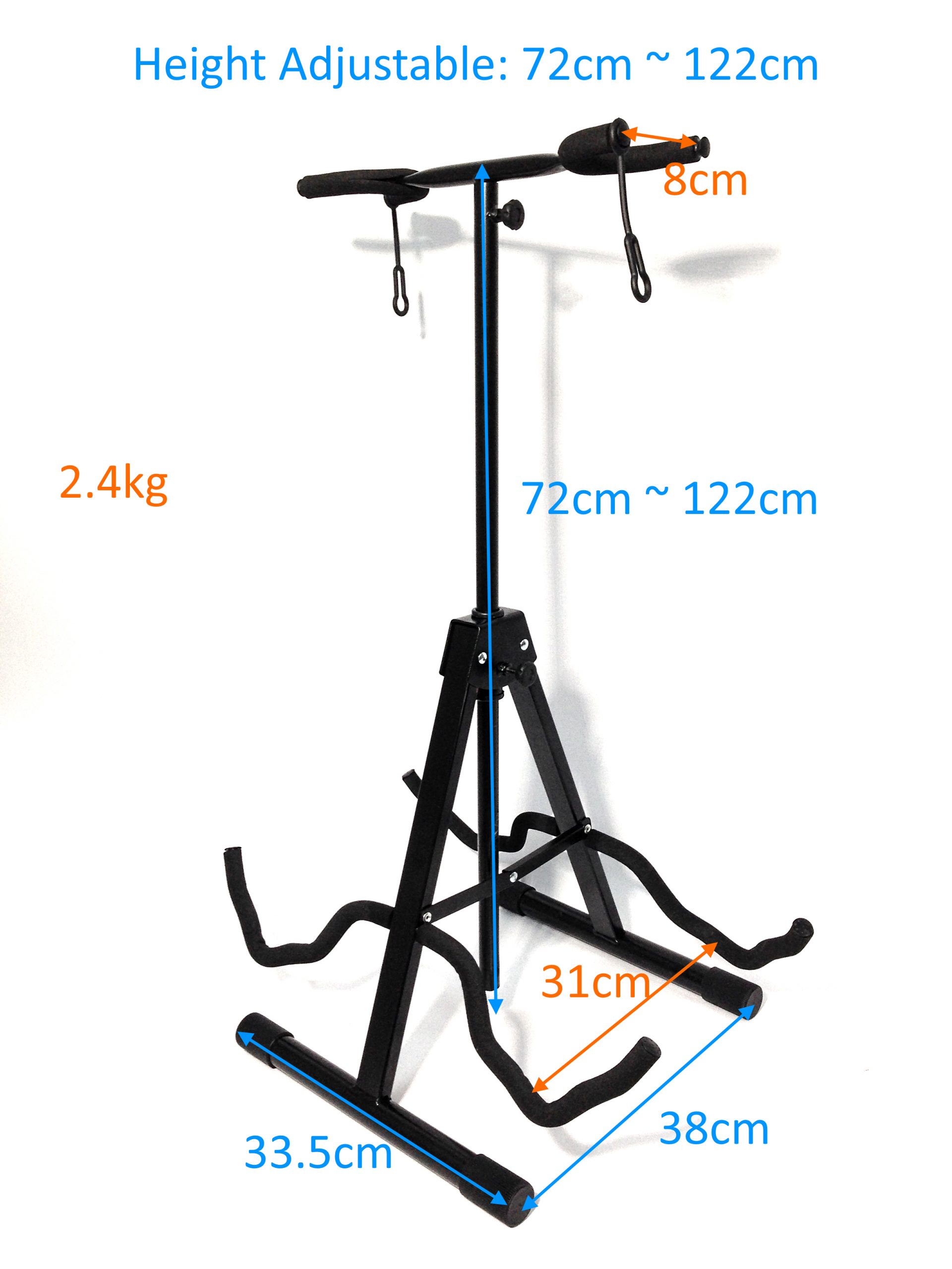 Haze GS028 Metal Rubber A Frame Base 2 Guitar Stand